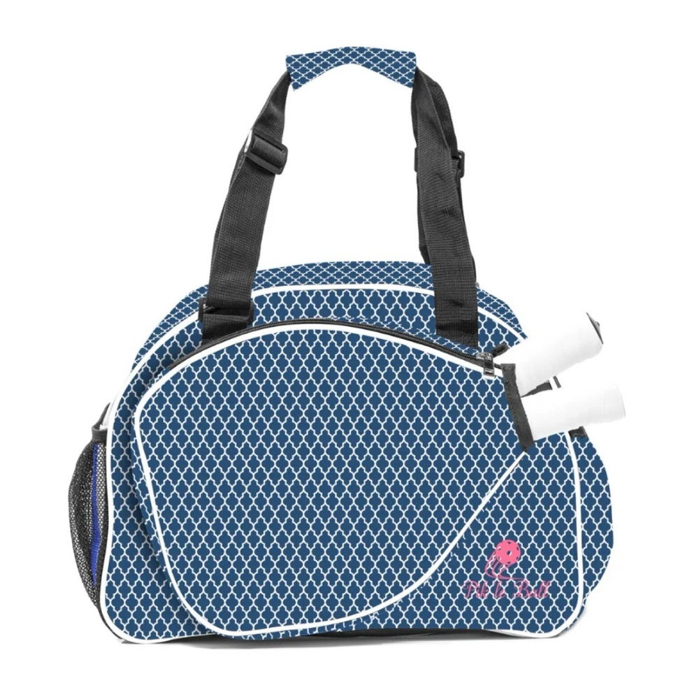 Navy Geometric Baby Bag Tote with Black Straps - Unbranded